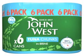 John West Tuna Chunks in Brine x6